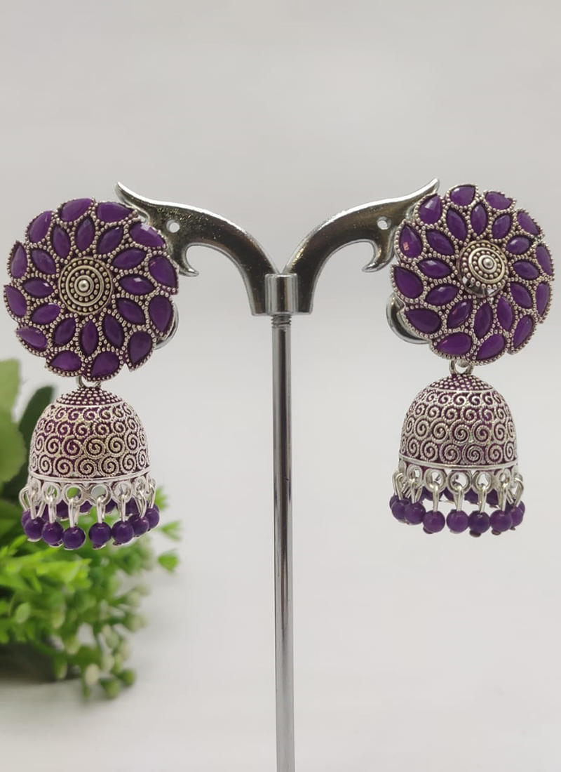 Buy I Jewels Purple Meenakari Jhumka Earring For Women Online at Best  Prices in India - JioMart.