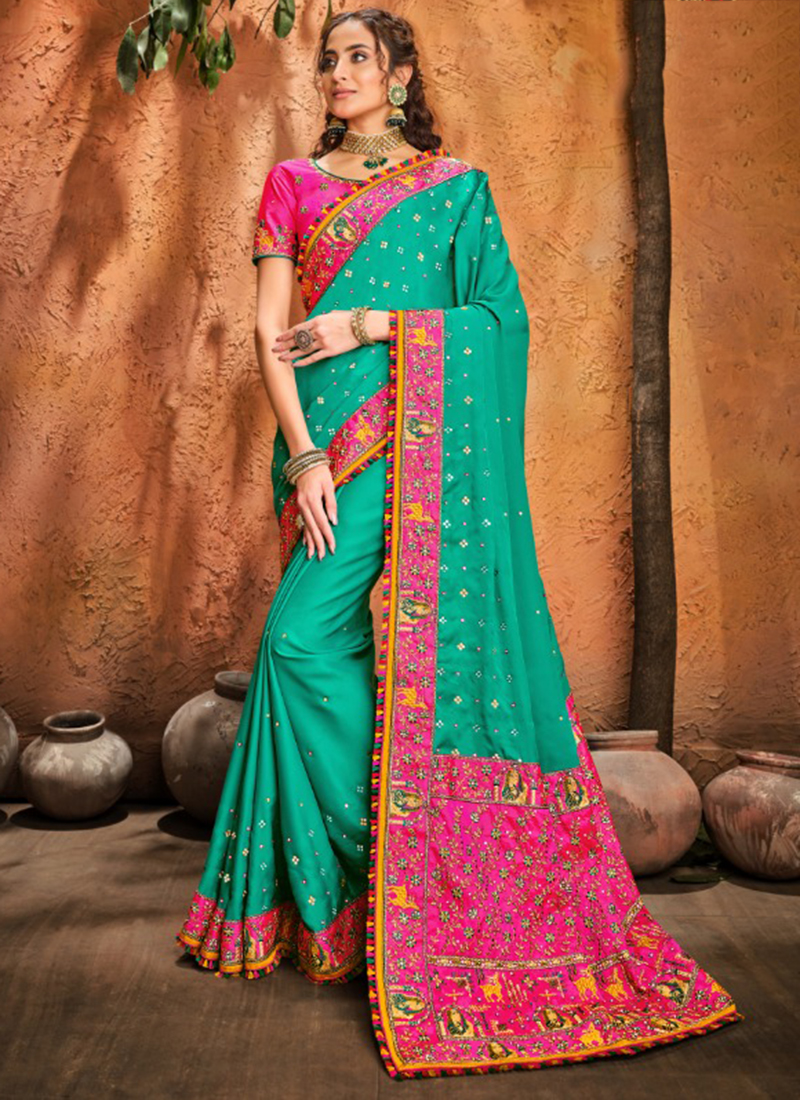 Bridal Designer Sarees for Wedding Reception | Double Shaded Saree