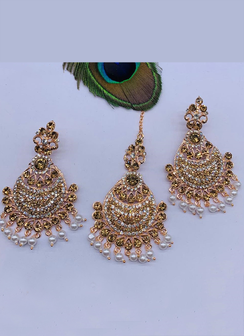 GreenIndian Jewellery American Diamond Rose Polish Long Hangging Dangler  Earrings for Women Wedding - Quail - 3947470
