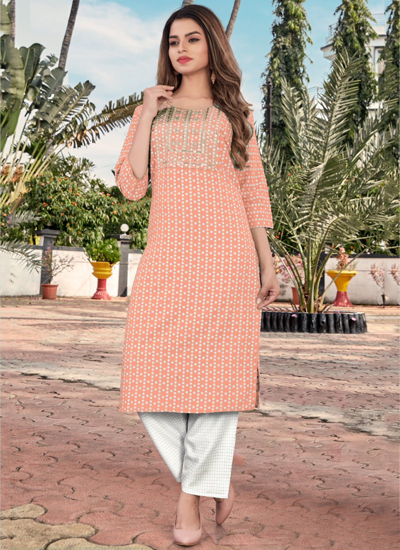 Discover more than 83 peach colour net kurti design latest - thtantai2