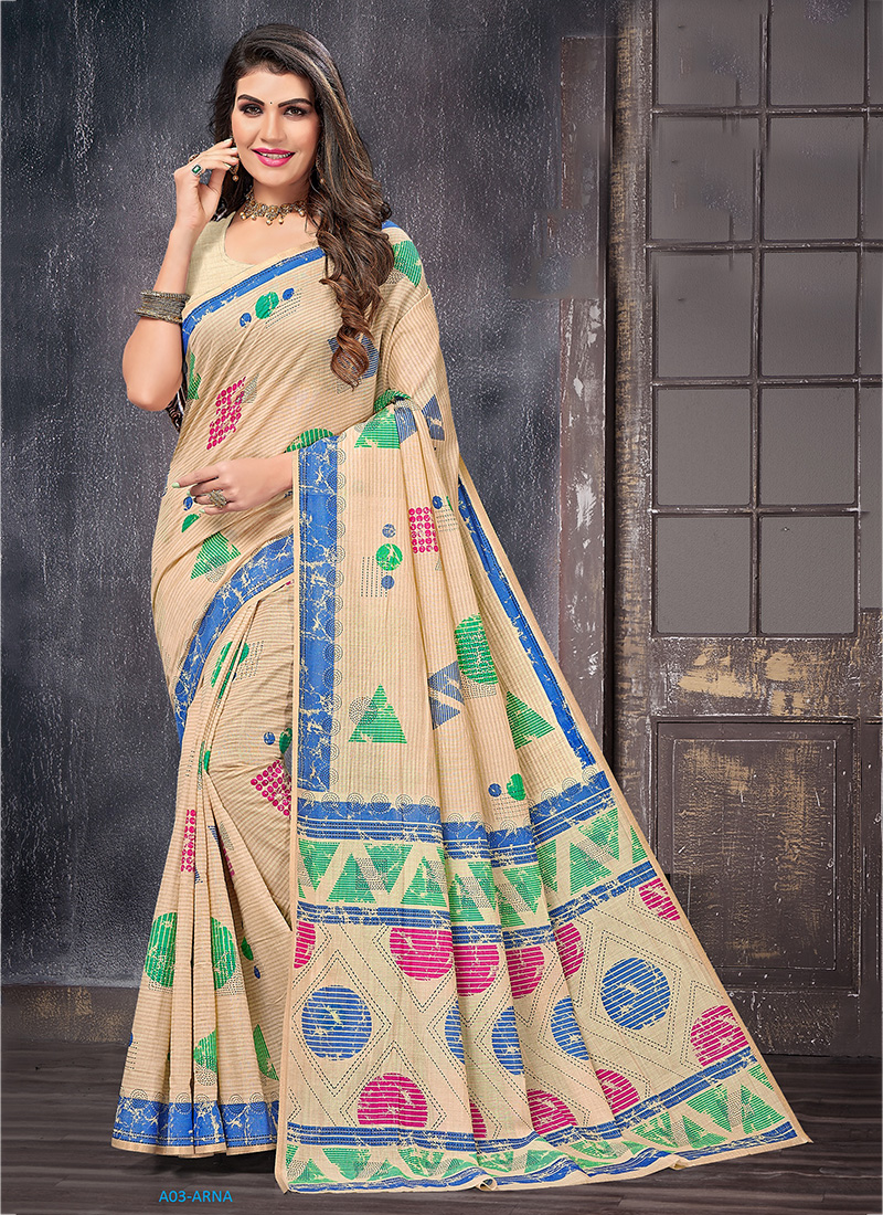 Marigold yellow printed daily wear saree (DW-16) – Chaani.in-sgquangbinhtourist.com.vn