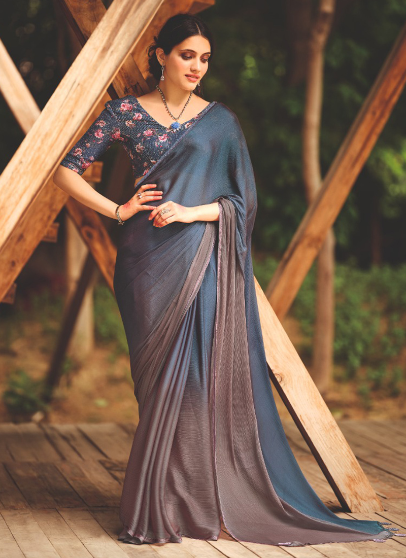 Chiffon Embroidered Saree, Feature : Anti-wrinkle, Comfortable, Occasion :  Bridal Wear, Festival Wear at Best Price in Agra