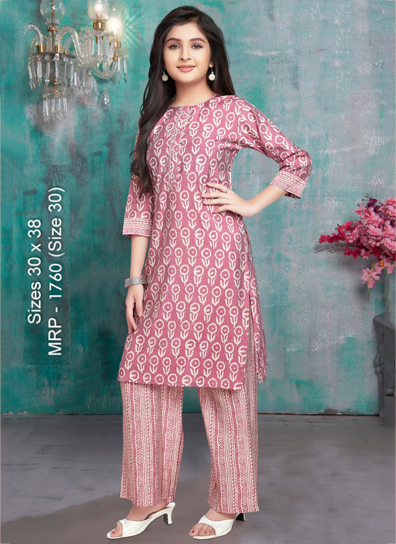 Block Printed Three Piece Kurti Pant and Dupatta Set  Arhams Online  Fashion Store