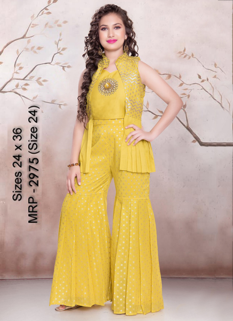 crop top sharara dress with shrug