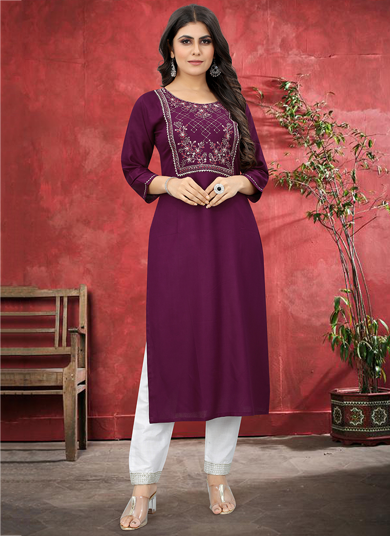 Shop Purple and Brown Georgette Anarkali Kurti Party Wear Online at Best  Price | Cbazaar