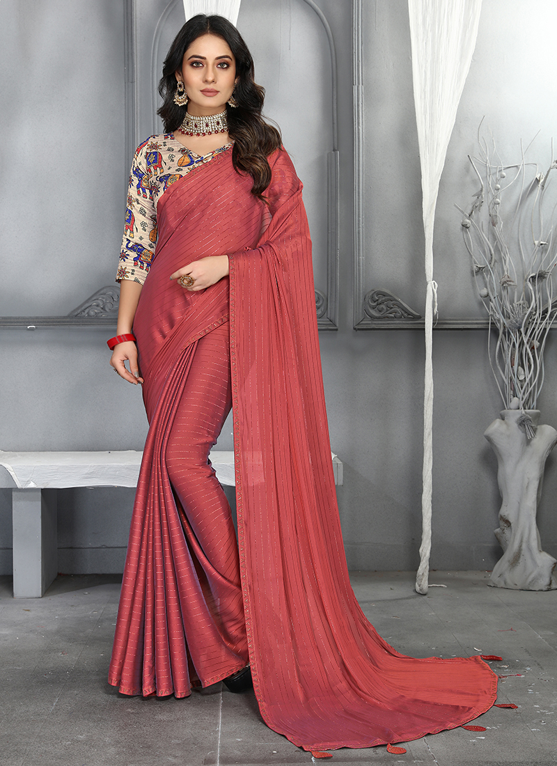 Simple party sale wear sarees online