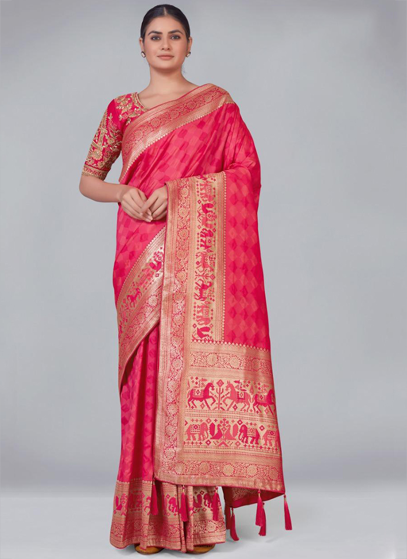 Buy The Chennai Silks Classicate Red Woven Design Dharmavaram Pure Silk  Saree - Sarees for Women 2373695 | Myntra