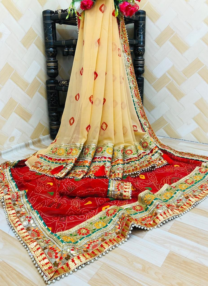 Looking for Bandhani Saree Store Online with International Courier? | Saree  designs, Bandhani saree, Art silk sarees