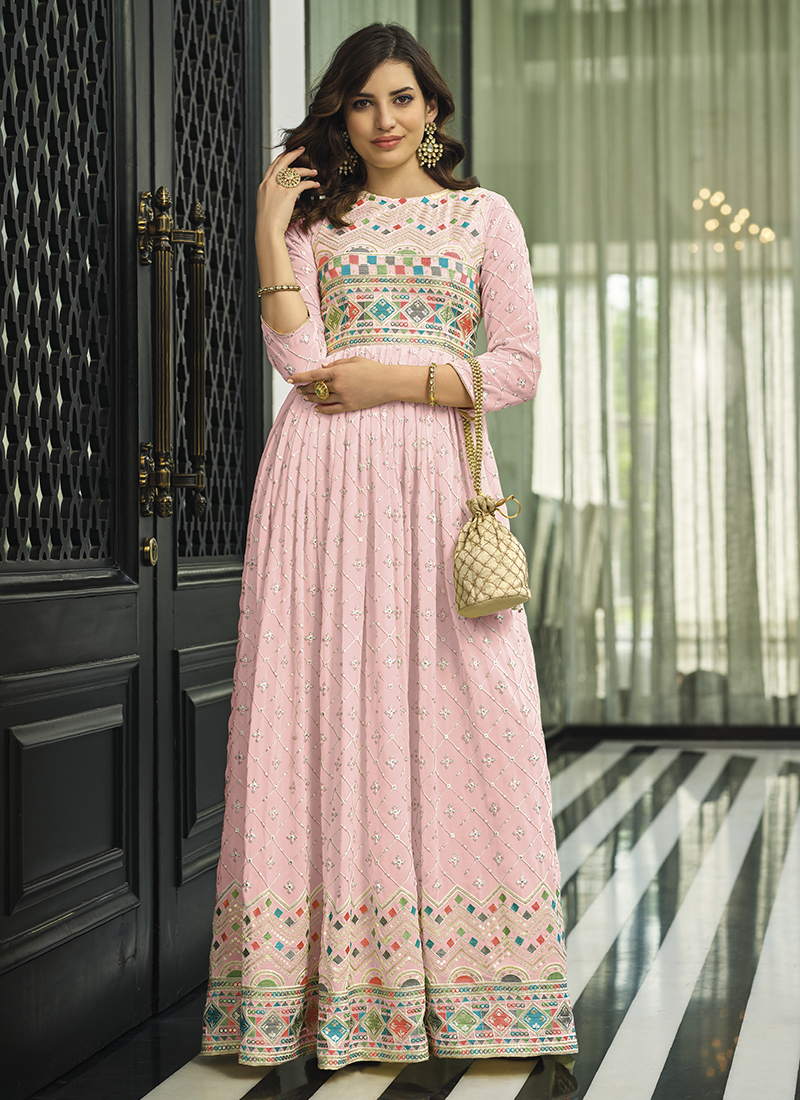 Women Bandhani Georgette Anarkali Kurta With Attached Dupatta Price in  India, Full Specifications & Offers | DTashion.com