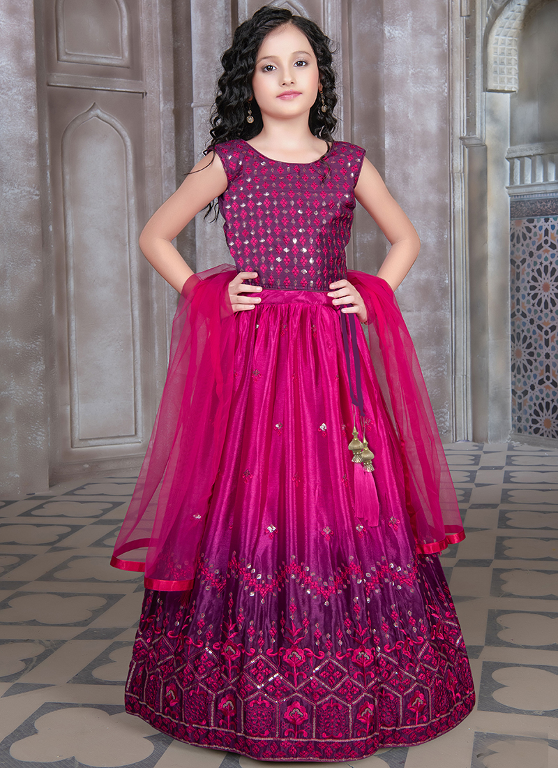 Lehenga Choli Georgette Blue Embroidered Kids – Kajols - Indian & Pakistani  Fashion & Tailoring