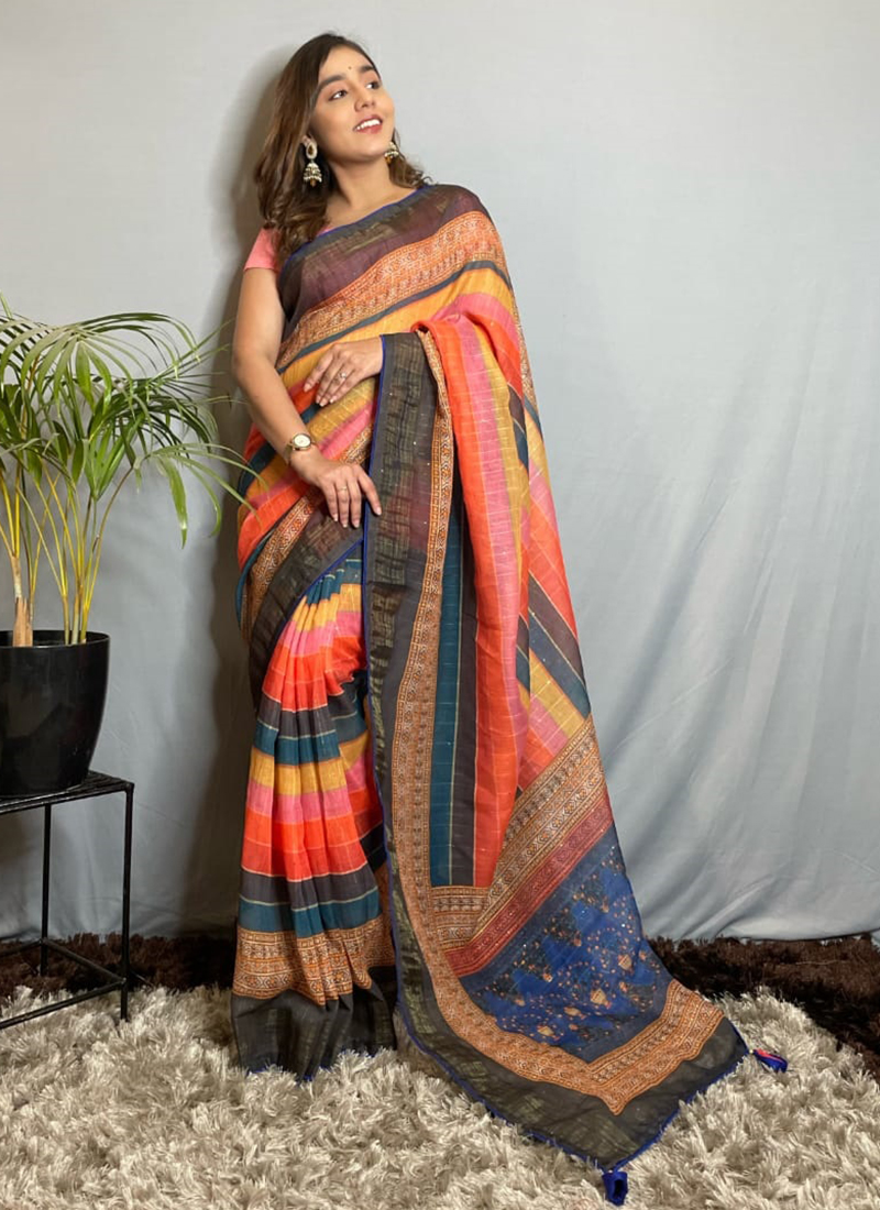 Kuppadam sarees | latest mothi checks kuppadam pattu saree online from  weavers | TPKH00816