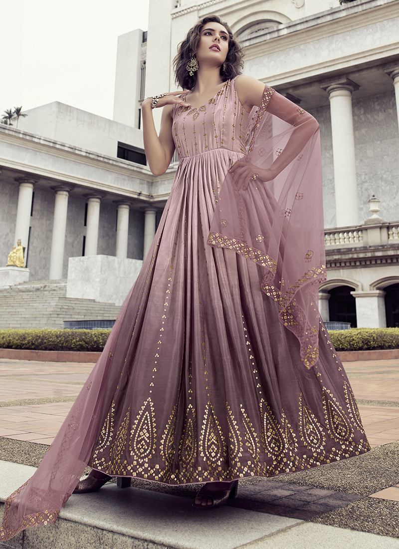 Twirl in this beauts to reach the core of elegance, fancy window sleeve gown.  . Follow us for latest updated fashion in ethnic wear . ✈️We Ship... | By  Vivaah Surat -