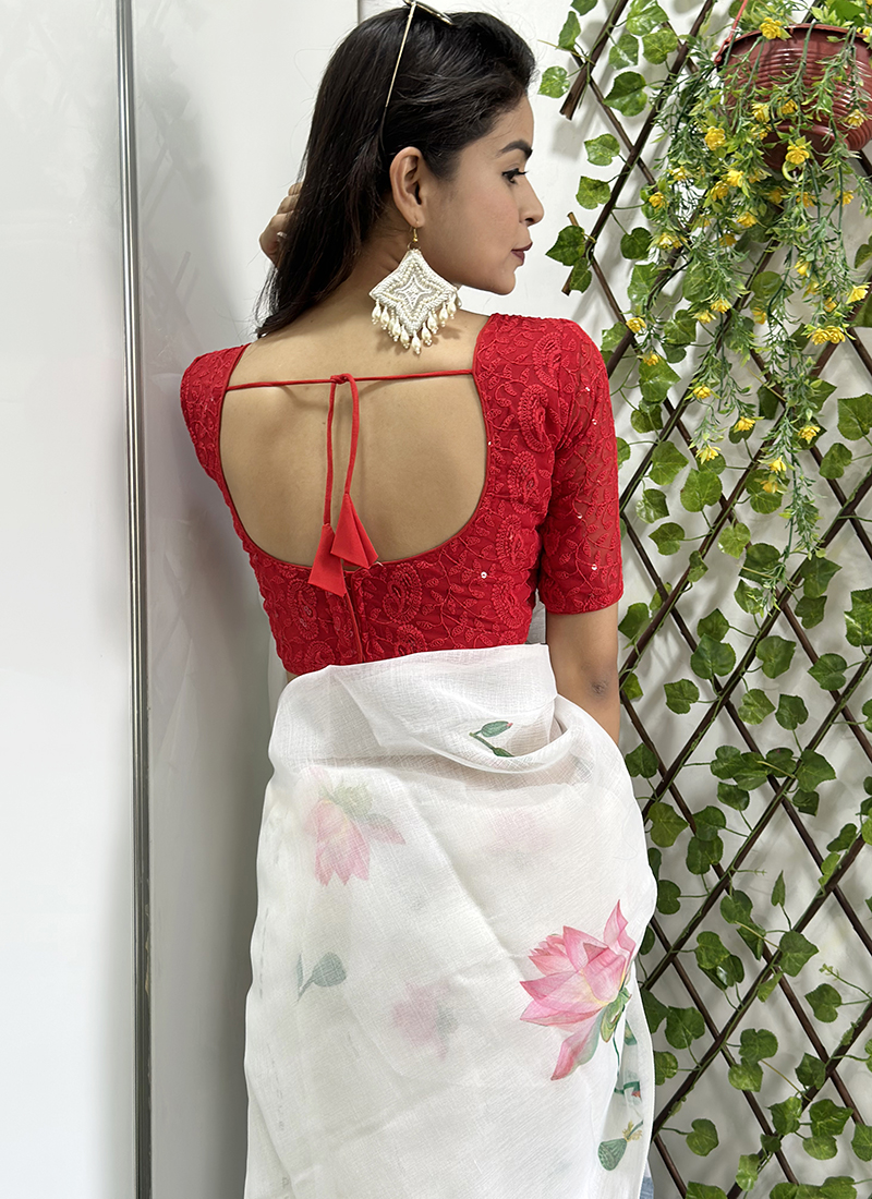 red lakhnavi blouse