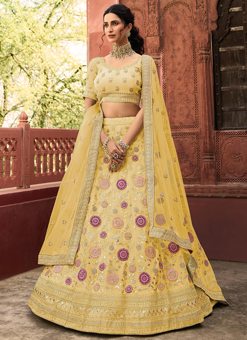 Buy Wholesale Wedding Bridal Lehenga Choli | Lehengas Online Supplier USA:  White and Yellow (Page 3)