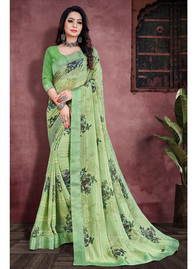 Myntra Swastik Fancy Lace Work Weightless Sarees Collection Catalog
