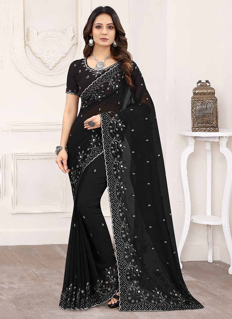 Transcendent Georgette Wedding Classic Saree