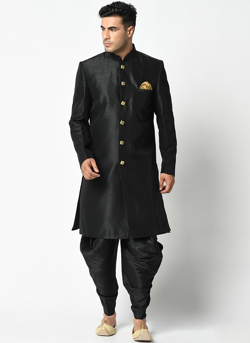 Mens Indian Latest Design For Black Indo Western Sherwani Groom Wedding  Party Wear Engagement Function Occasion Ethnic Dress | lupon.gov.ph