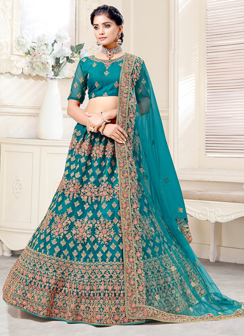 Sky Blue Lehenga Choli - Simple Lengha for Bridesmaid – B Anu Designs