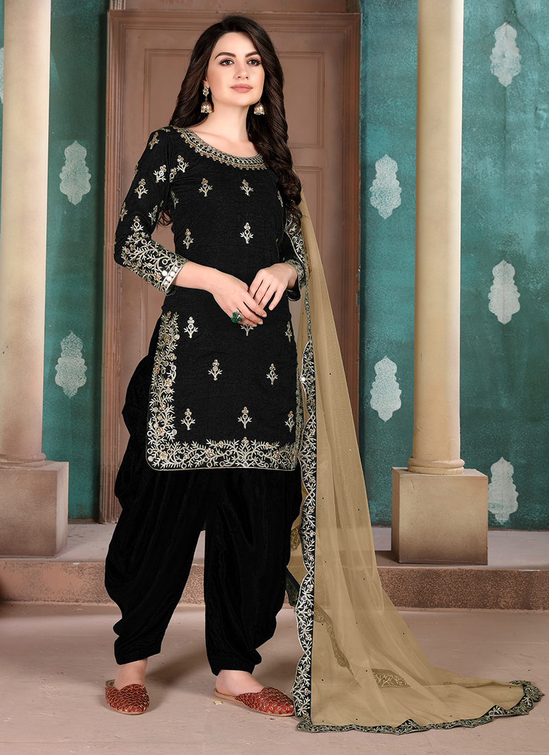 Elegant Cotton Designer Patiyala Unstitched Dress Material Salwar Suit D.No  B212 - Dharmesh Enterprise - 431751