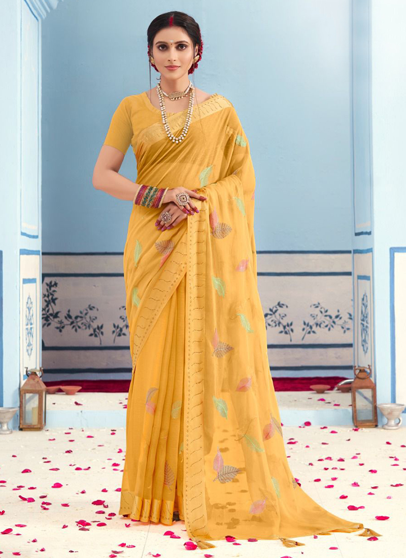 Georgette sarees with satin border along Zari Weaving Saree 20428N – Griiham