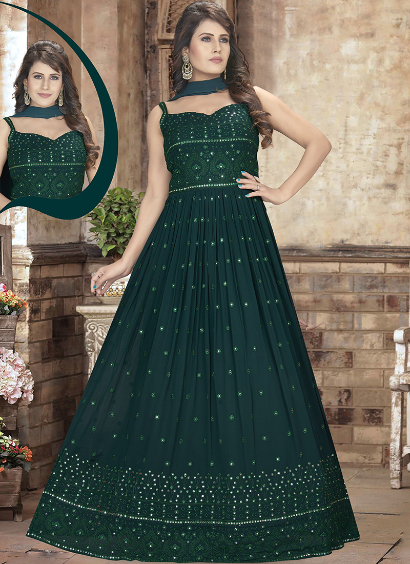 bottle green gown online