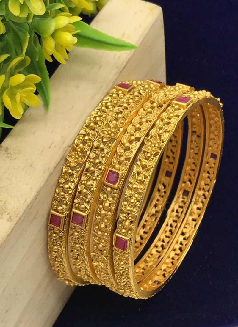 Buy Traditional Gold Bangles For Ladies Online From Surat Wholesale Shop.