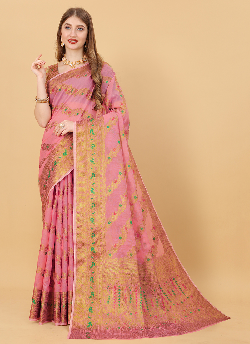Mayuri Soft Cotton Silk Zari Meena Weaving Sarees Collection Catalog