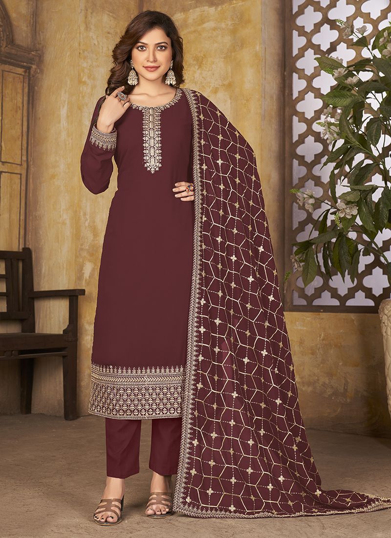 maroon suit salwar