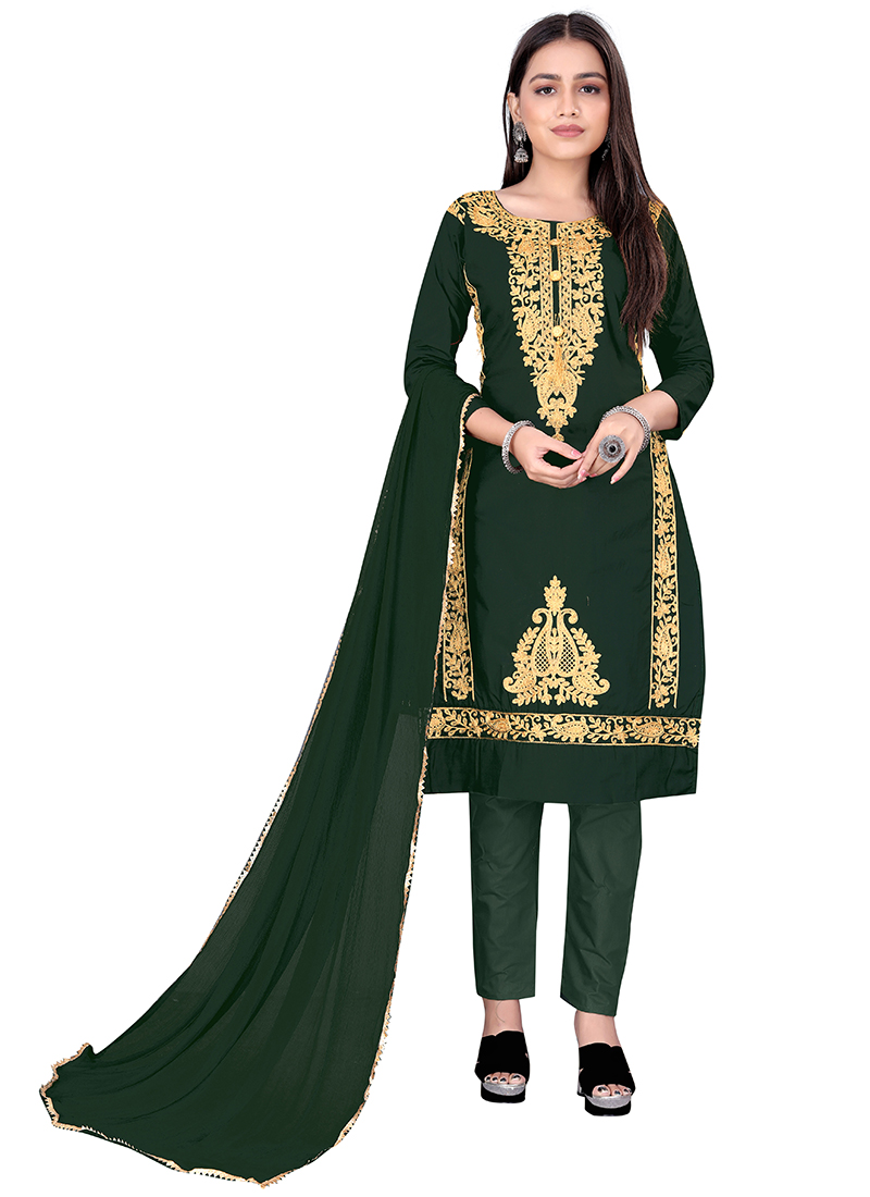 Kashmiri Cotton Neckline Embroidery Suit D.No 1001 | Embroidery suits,  Saree designs, Women