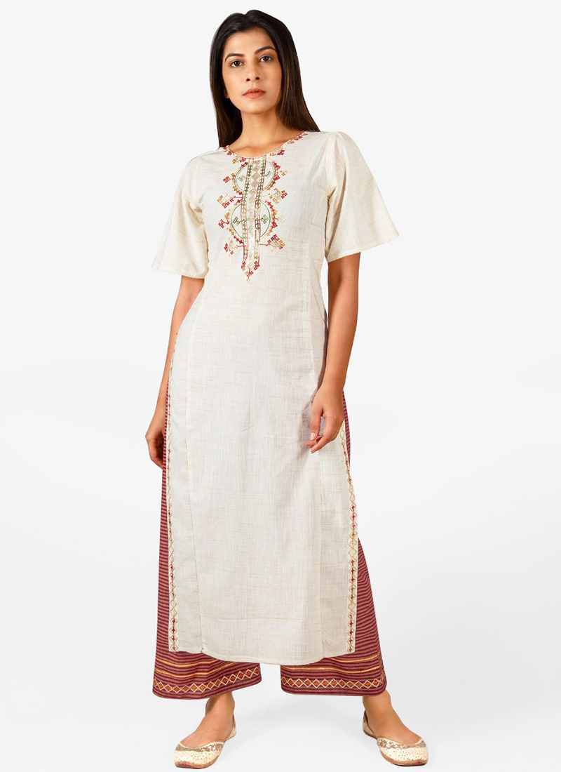 Hatheli Salwar Suits and Sets  Buy Hatheli Printed Khadi Cotton Kurta Pant  Set of 2 Online  Nykaa Fashion