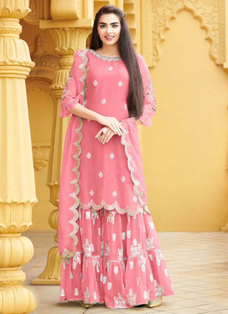 triple layer sharara suit