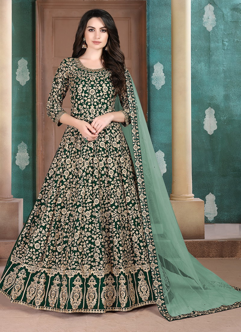 Blue Cotton Anarkali Suit Set | Indian dresses, Anarkali dress pattern,  Indian dresses traditional