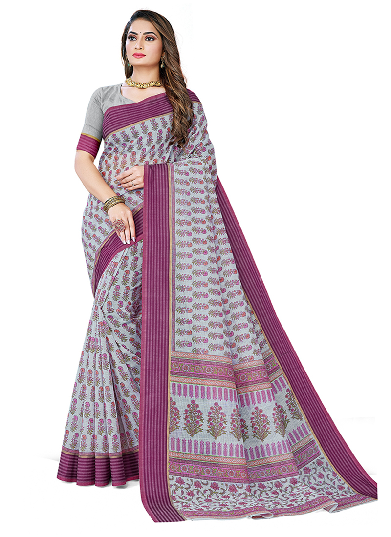 Buy MENFLUENT Checkered Banarasi Cotton Silk Pink Sarees Online @ Best  Price In India | Flipkart.com