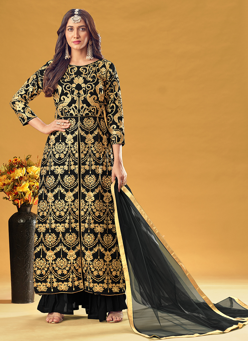 Brown Color Wedding Wear Nayra Cut Trendy Palazzo Salwar Suit – Apparel  Designer