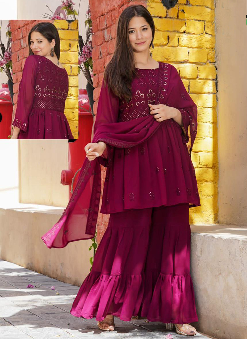 umbrella cut sharara suit