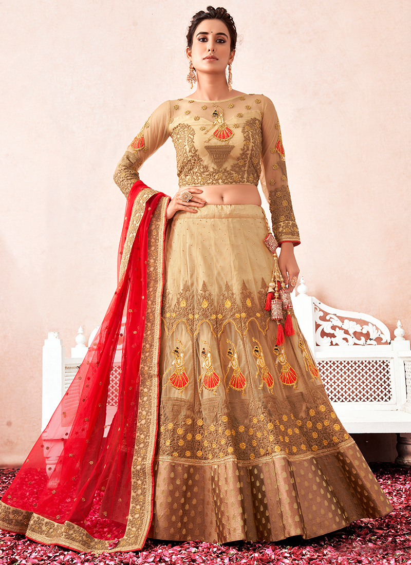 Shop Off white Georgette Embroidered Kali Lehenga Set Party Wear Online at  Best Price | Cbazaar