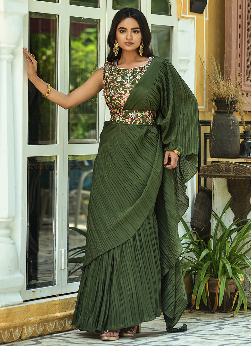 design number 1015771 ready to wear saree designer readymade blouse with  ready to wear saree partywear stylish 1 minute wearable saree collection
