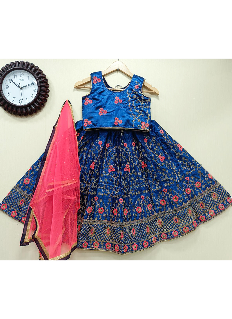 Brown Kids Lehenga Choli For Party Wear Occasion, Embroidered Pattern at  Best Price in Surat | Ridhi Art