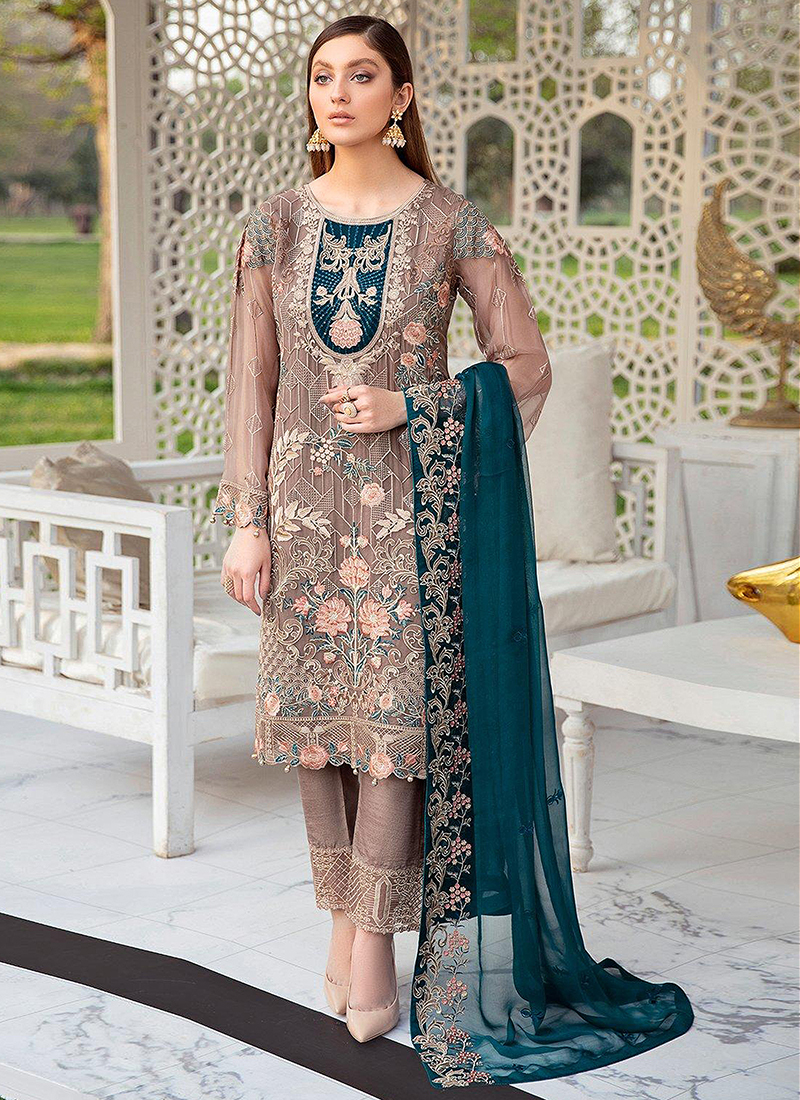 Al Khushbu Dno 2058 Georgette Designer Party Wear Pakistani Salwar Sui   Anant Tex Exports Private Limited