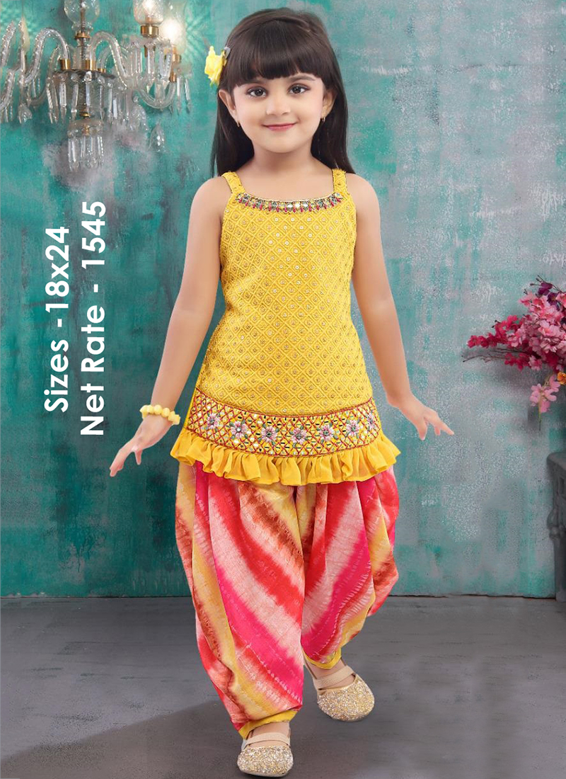 Patiala Kurta Set For Kids Girl Punjabi Salwar Suit For Baby Girl Patiyala  Dress Baby Girl