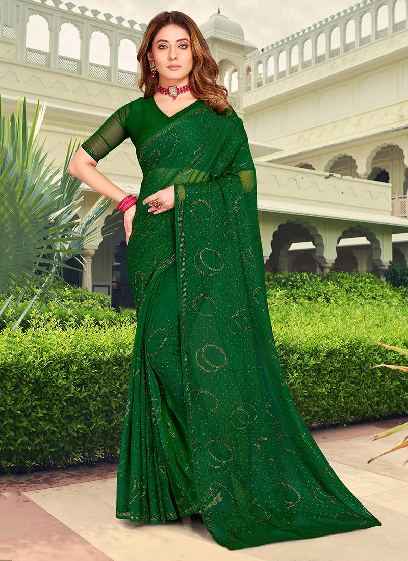 Pure Chiffon Heavy Siquin Jaal Work Saree – YUVTI by Bhupendra Singh