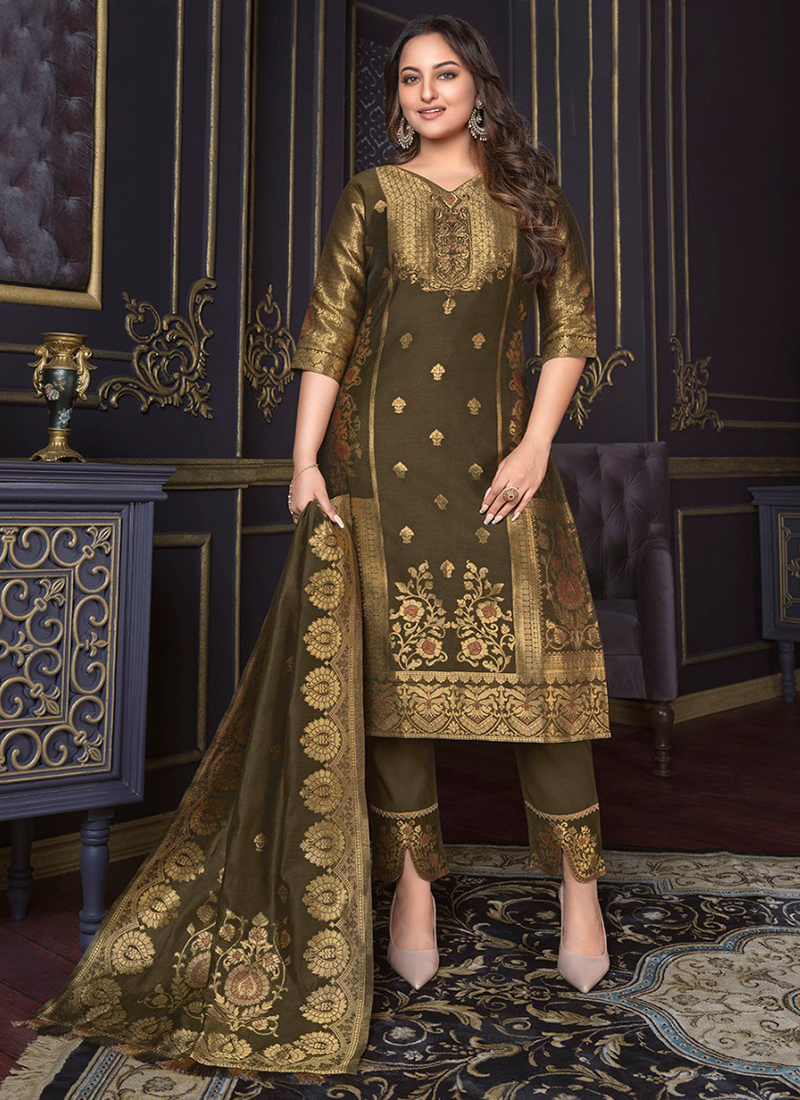 Unstitched Banarasi Suits - Buy Latest Banarasi Silk Salwar Suits