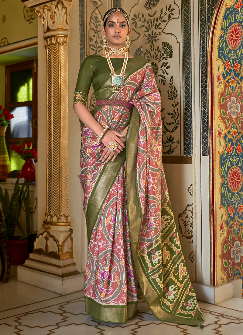 Maharani's Designer Party Wear Net Silk Saree - Pink (with