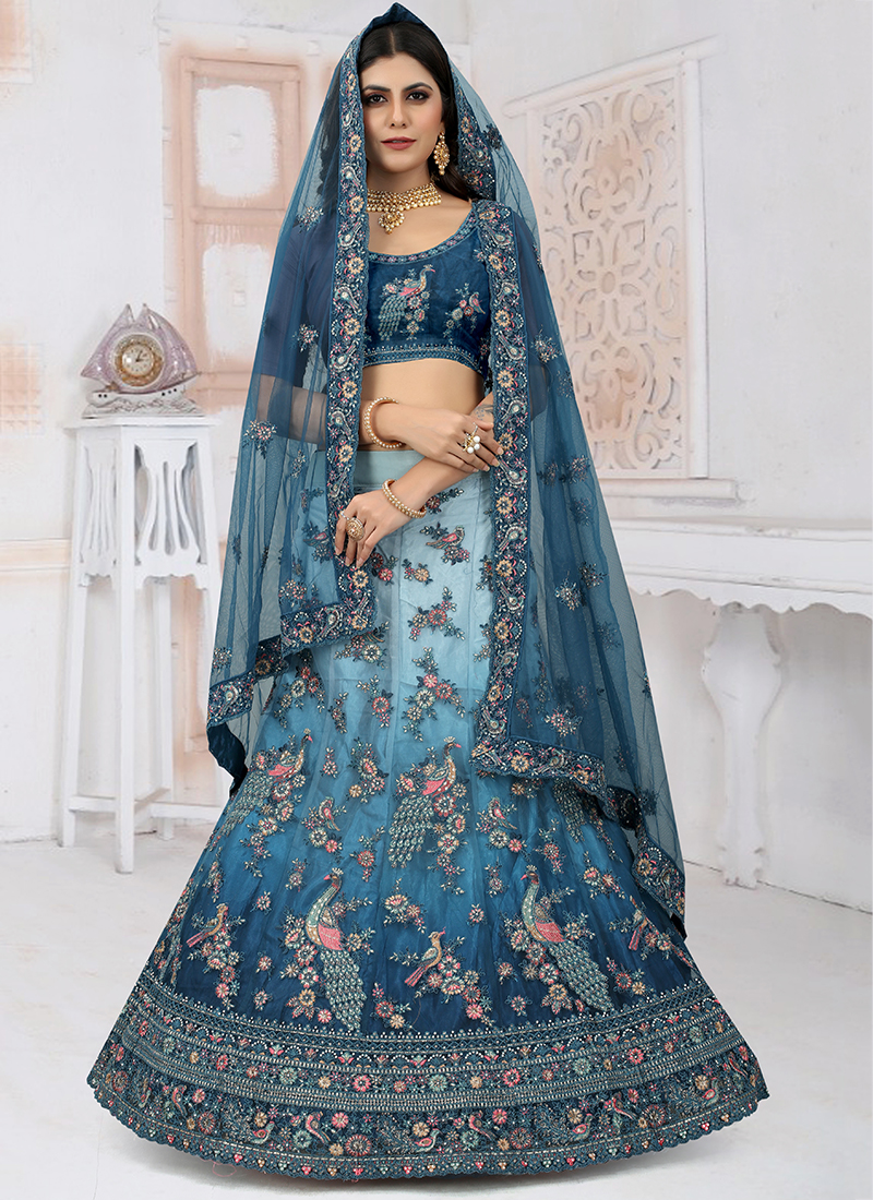 Samyak Net Pedding Heavy Resham And Glitter Coding Designer Lehenga ...