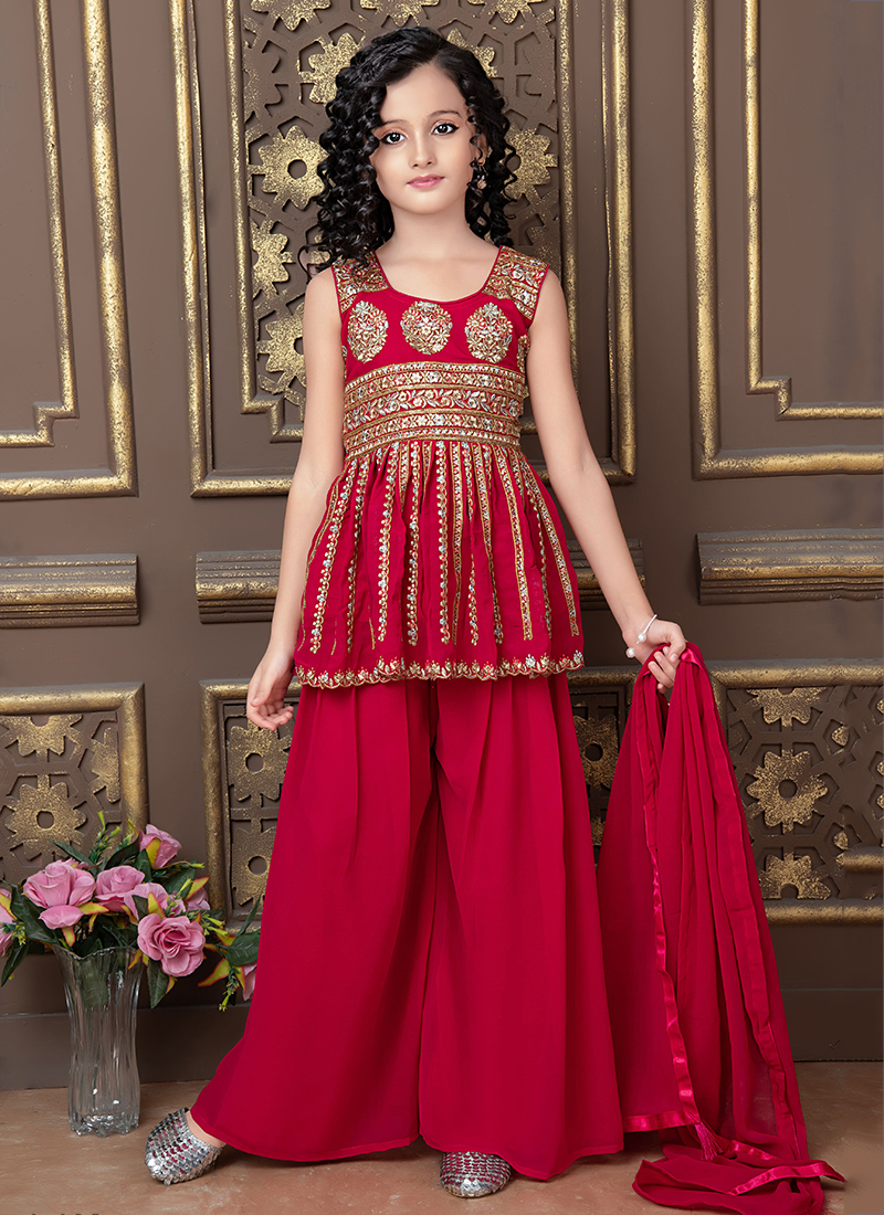 Aaradhna Vol 30 Readymade Faux Georgette Kids Sharara Suits Collection ...