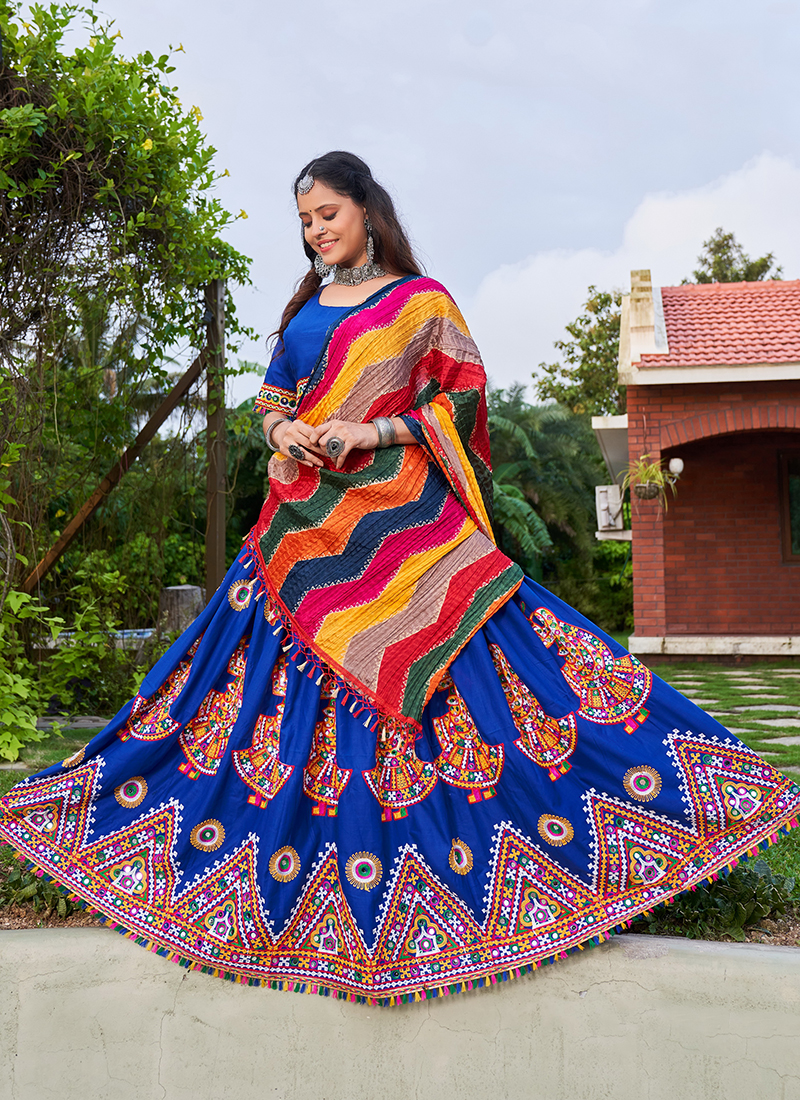 Raas Leela Vol 1 Cotton Mirror Work Readymade Navratri Wear Lehenga ...