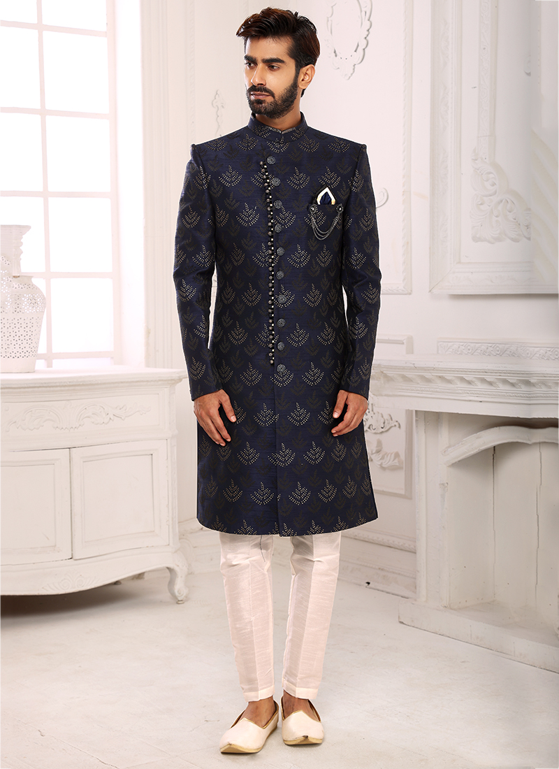 Custom Made, Men Nawabi Sherwani, Groom Wedding Indo Western Suit for Men,  Designer Elegant Indo Western Sherwani Suit, With Harem Bottom - Etsy