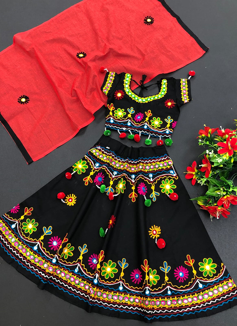 Bandhej HandWork Cotton Dress Material with Mirror work – RKG SHOPPING