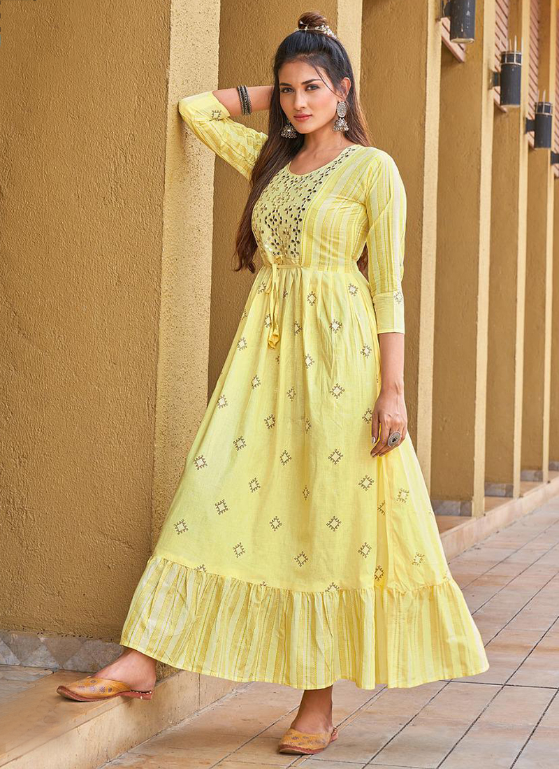 Amoha Trends C 2972 Colors Indo Western Style Frill Gown Partywear  Collection