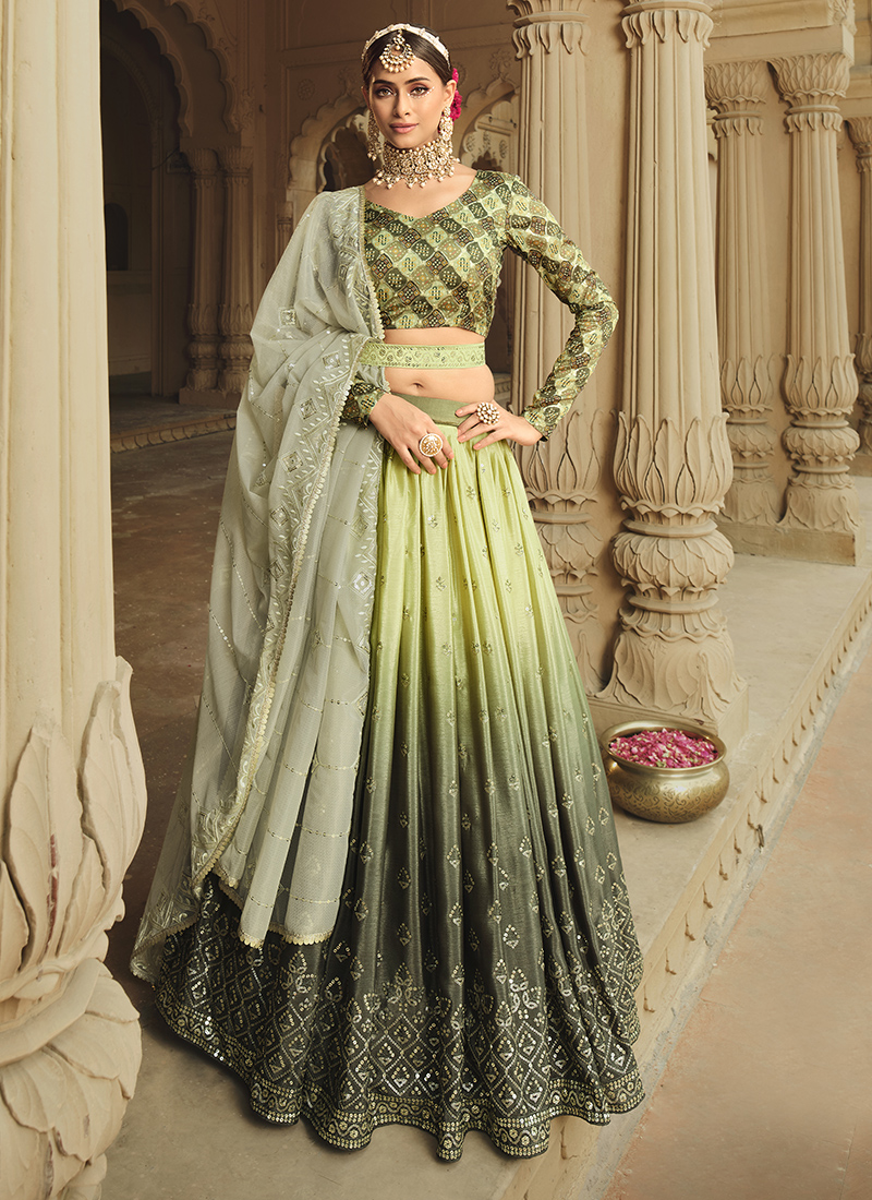 Ethnic Elegance:Shop Ready-to-Wear Traditional Lehenga-Blouse-Dupatta